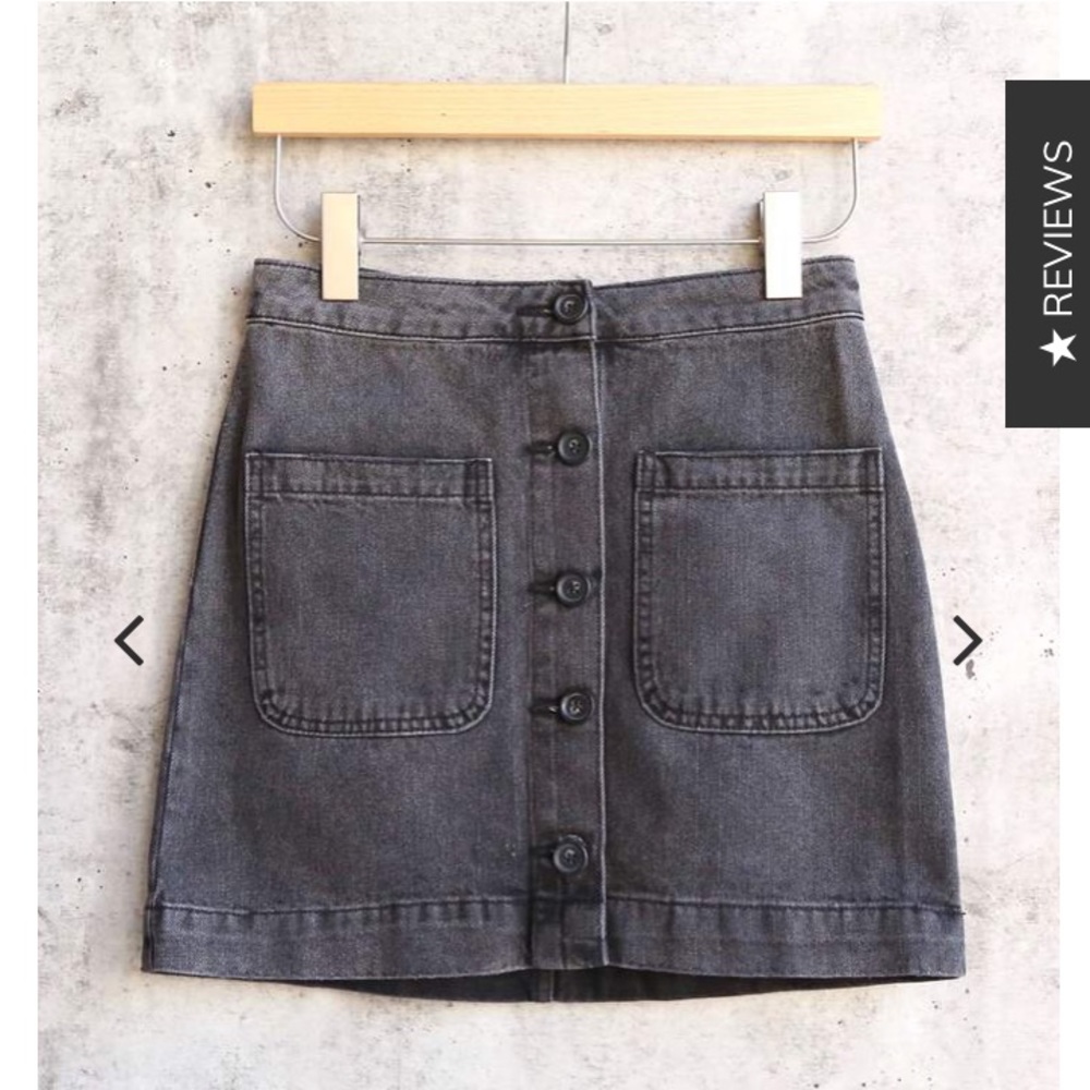NWT Free People Black Denim Skirt